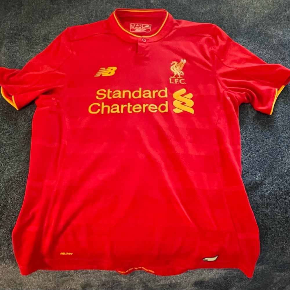 New Balance Men's Red and Yellow Liverpool FC Jersey
